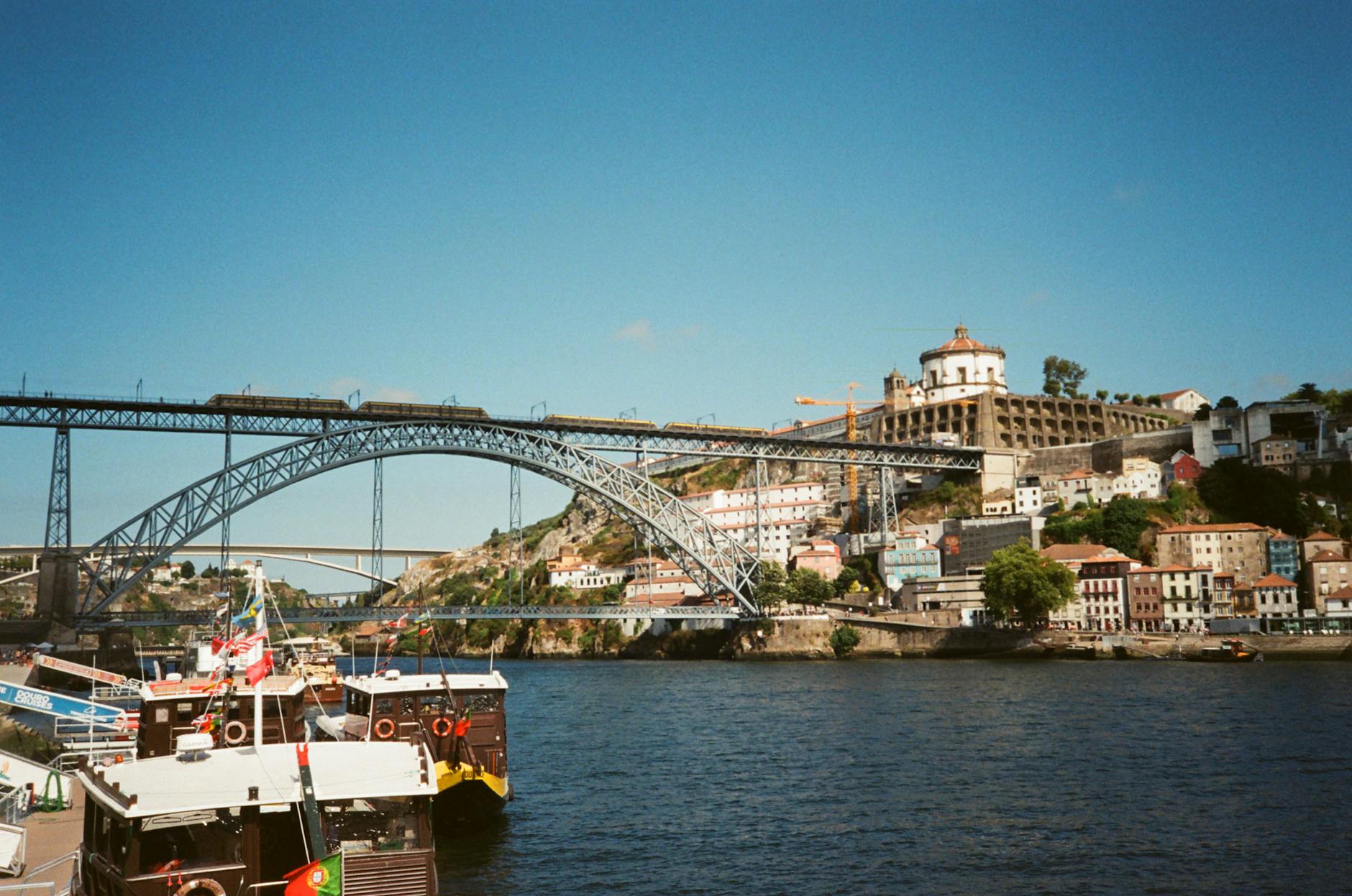 steel bridge across the river