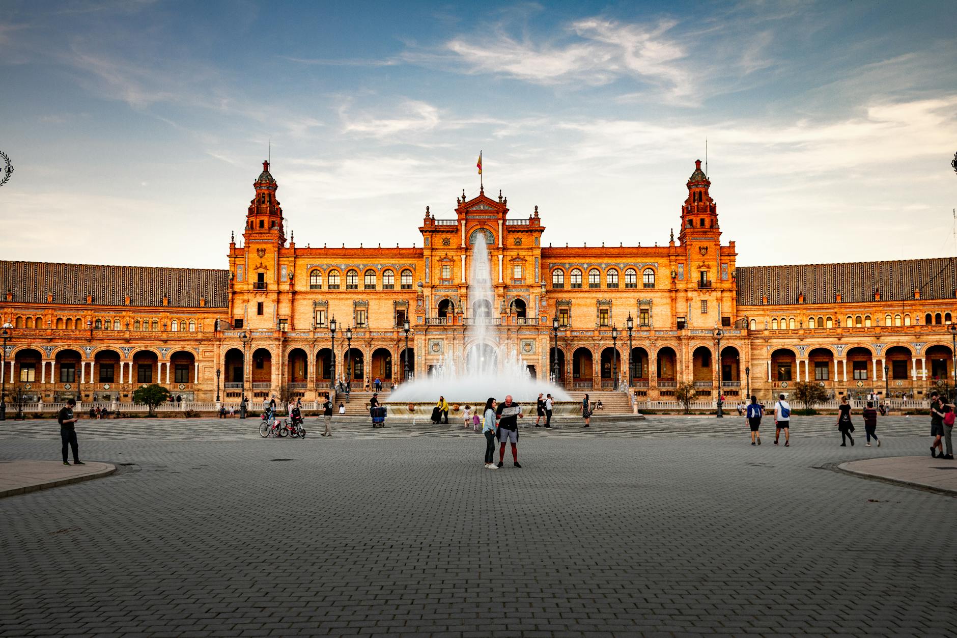 people walking near the water fountain
